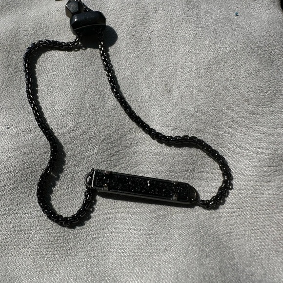 Kendra Scott Black Chain Bracelet with Textured Bar - Picture 1 of 2